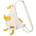 Walk Vela Cute Duck Shape Canvas Crossbody Bag – White